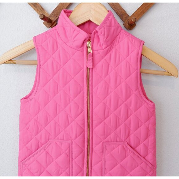 J.Crew Crewcuts Girls Pink Barbiecore Quilted Puffer Vest, size 4-5 - Picture 3 of 9